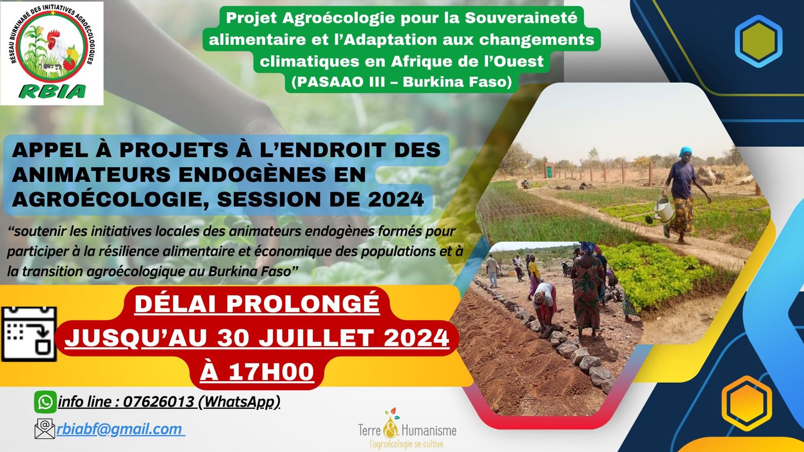 Appel à projets pour soutenir 10 initiatives des animateurs endogènes en agroécologie au Burkina Faso