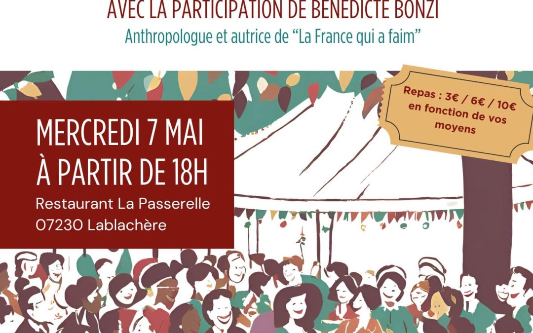 [Réseau JASA] Banquet de printemps le 7 mai + Bénédicte Bonzi à Lablachère