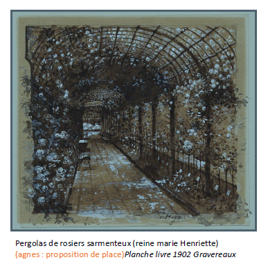 Pergolas de rosiers sarmenteux. Planche livre 1902 Graveraux